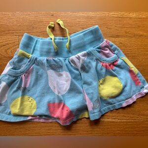 Mini Boden Colorful Fruit Print skirt with shorts